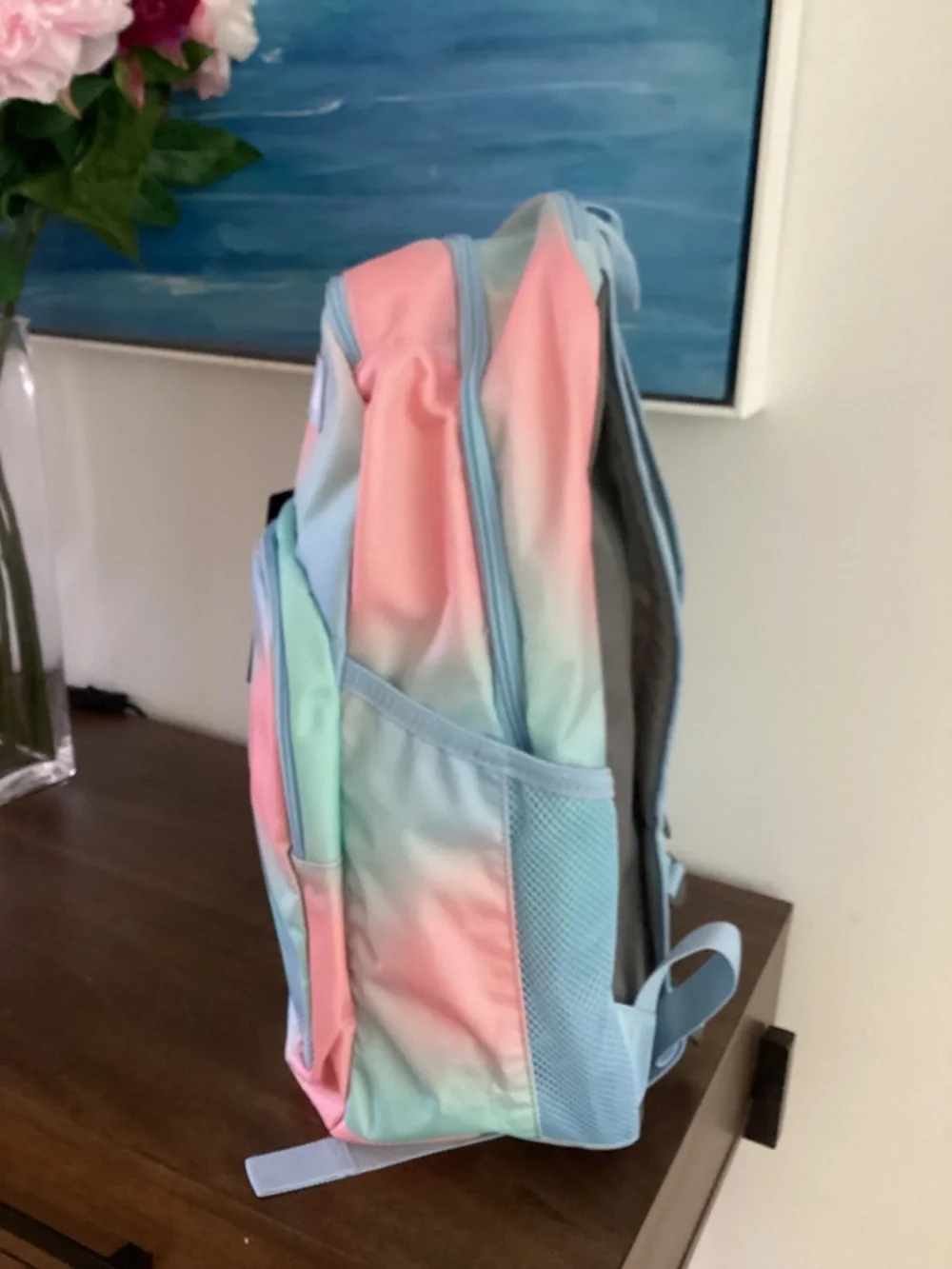 Adidas Midway Youth Soft Shell Backpack Blue and Pink Fits 15” Laptop NWT